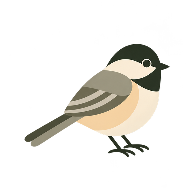 Illustrated Black-capped Chickadee