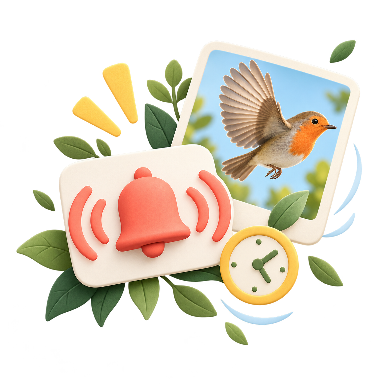 Illustration of an instant bird alert on a phone